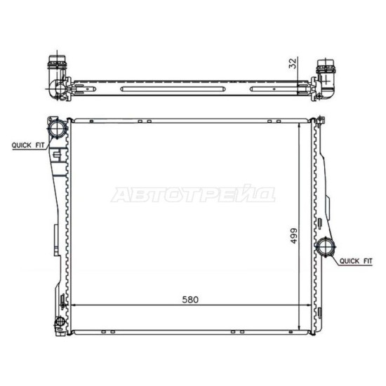 Радиатор BMW X3 03-10 SAT