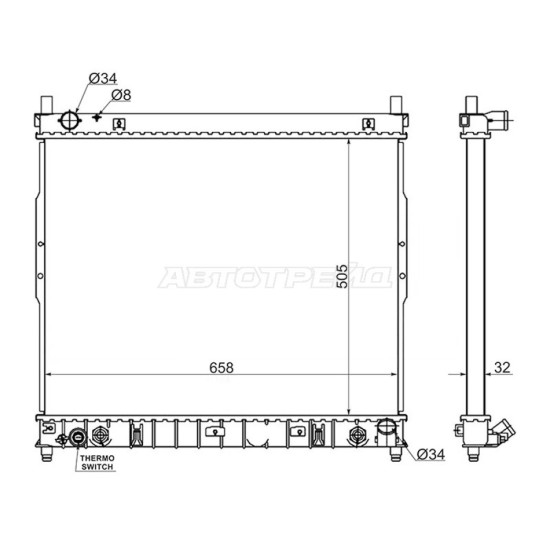 Радиатор SsangYong Rexton 01-07 SAT